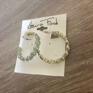 Laura Ford Turquoise Hoop Earrings